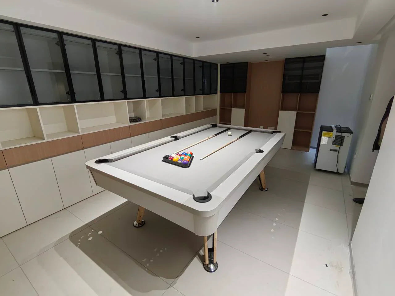 3 in 1 Pool Table 7ft Light Grey MDF Billiards plus Table Tennis plus Dining Snooker 8-Ball 9-Ball Indoor Game Table - View 2