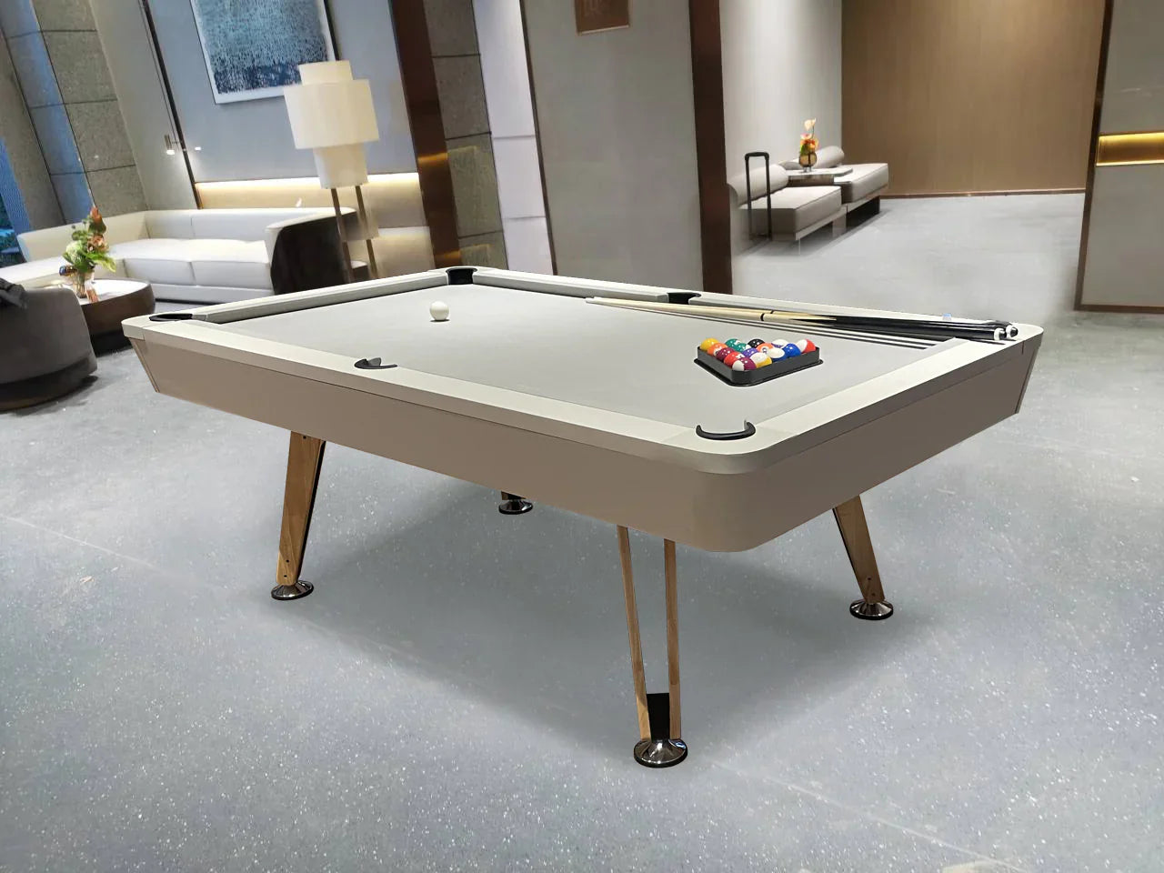 3 in 1 Pool Table 7ft Light Grey MDF Billiards plus Table Tennis plus Dining Snooker 8-Ball 9-Ball Indoor Game Table - View 8