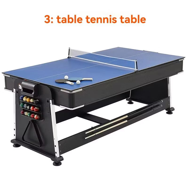 4 in 1 Billiard Pool Table 7ft MDF Multi-Function Indoor Game Table with Wooden Balls and Solid Cues - View 7