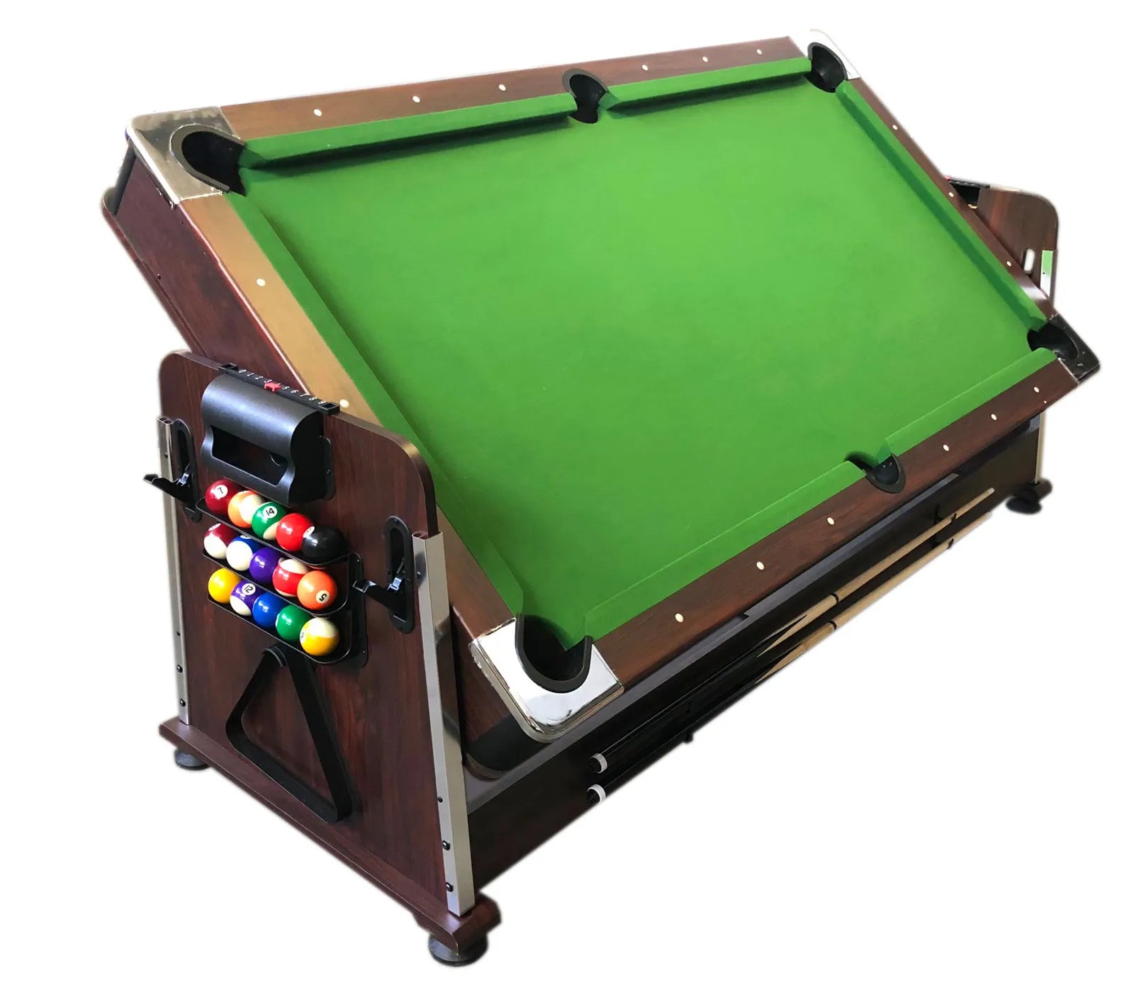 4-in-1 Game Table Matthew 7FT - Pool + Air Hockey + Table Tennis + Dining with Benches, Electric Air Motor, Full Accessories - View 6