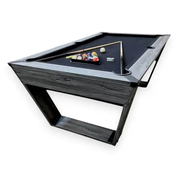 7FT Pool Table Neptune - Black Cloth, Gray Laminate, MDF Frame, 150kg, Height Adjustable Feet, Full Accessories Included - View 4