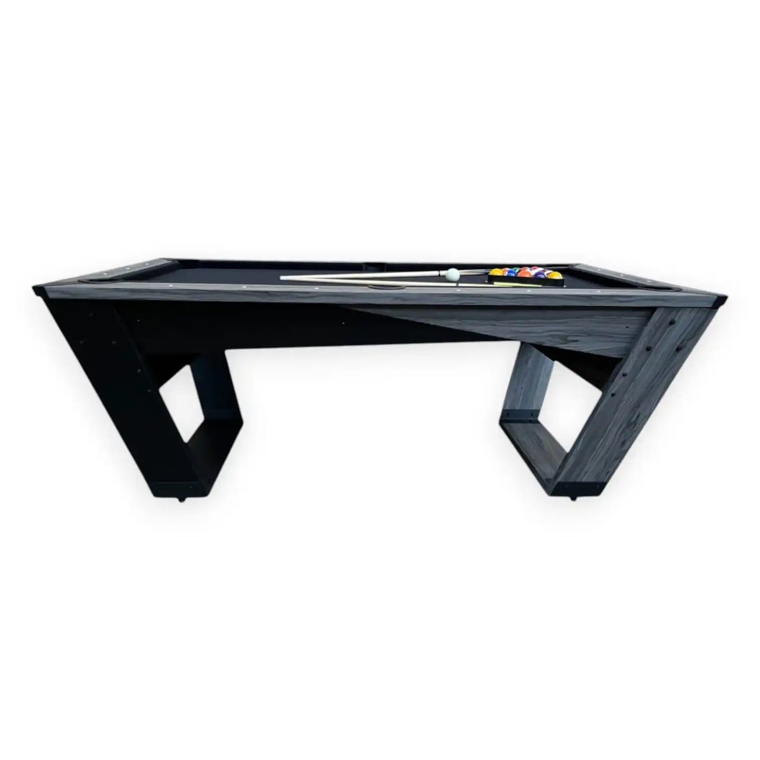 7FT Pool Table Neptune - Black Cloth, Gray Laminate, MDF Frame, 150kg, Height Adjustable Feet, Full Accessories Included - View 6