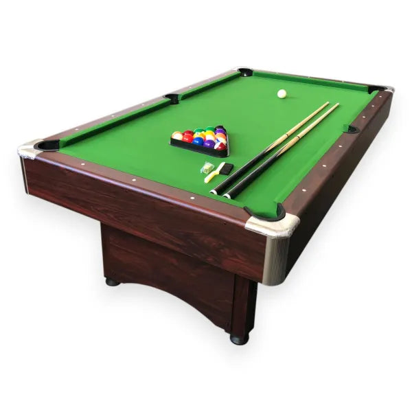 7FT Pool Table Sirio 2-in-1 Dark Brown Green Cloth 145KG Auto Ball Return Table Tennis Top Full Accessories UAE - View 4