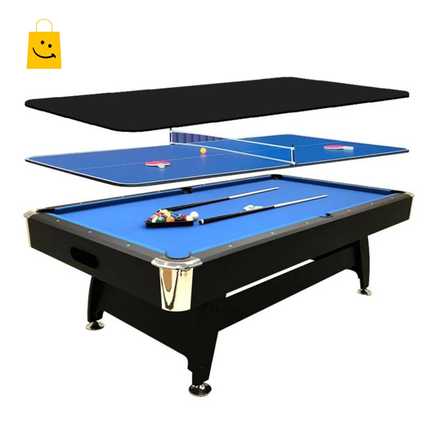 8ft Pool Table Auto Ball Return 15mm MDF Blue Velvet Indoor Billiards Table with Full Accessory Set - View 7