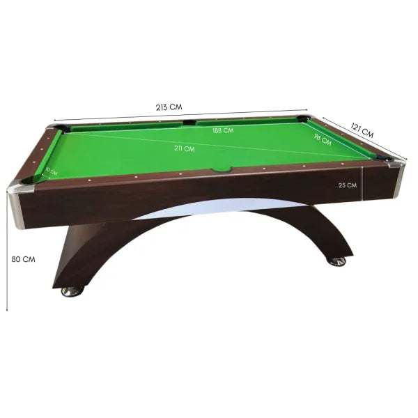 Billiard Table ANNIBALE 7FT Green Cloth Chrome Accents Auto Ball Return 145kg Full Accessories Home Game Room - View 7