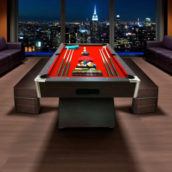 Billiard Table LEONIDA CAESAR 8FT with 2 Storage Benches Auto Ball Return 150kg Full Accessories Professional Game Room - View 6