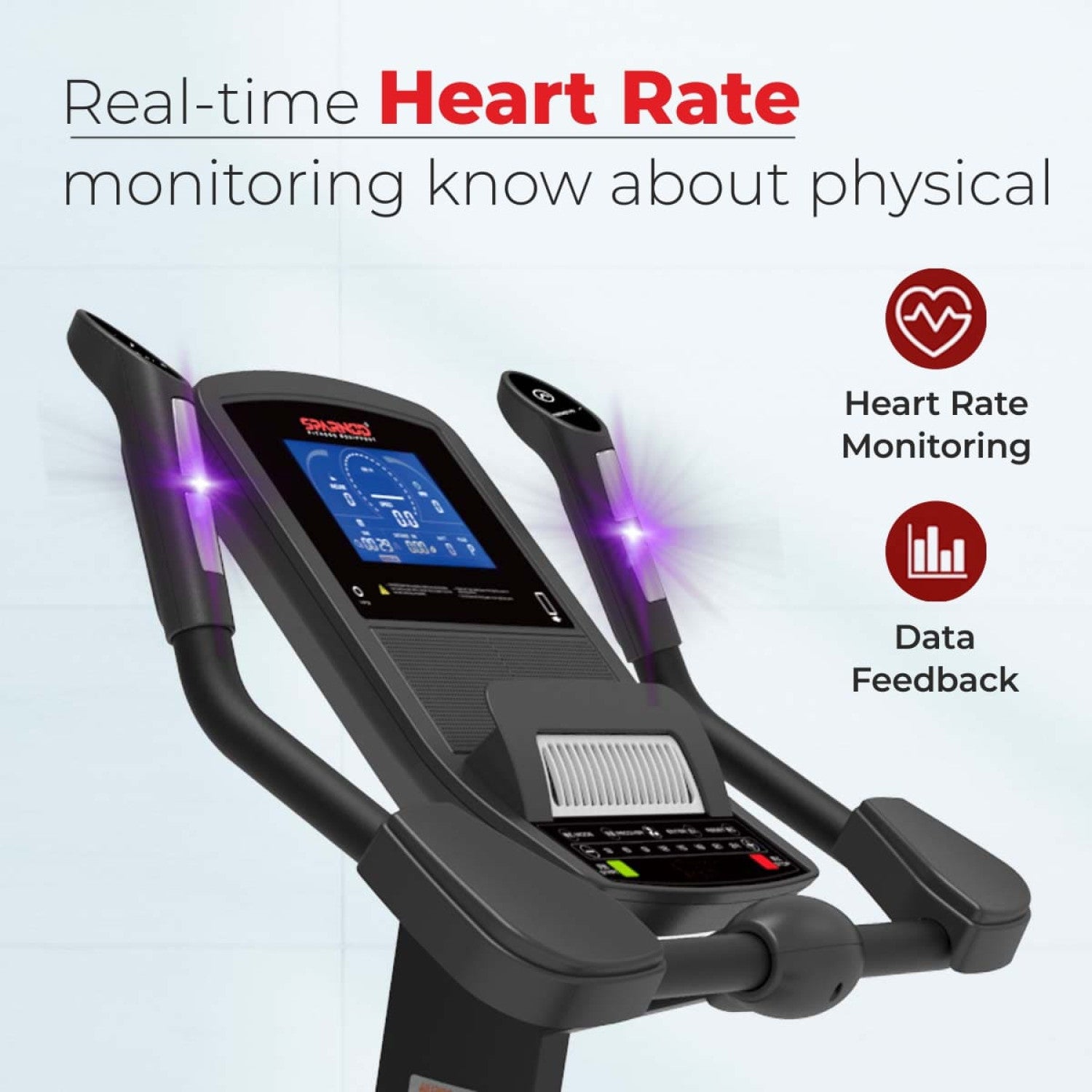 Commercial Upright Bike SUB-540 Self-Generator Electromagnetic 24 Resistance Levels 150KG 7" LCD 12 Programs Built-In Speakers USB - View 5