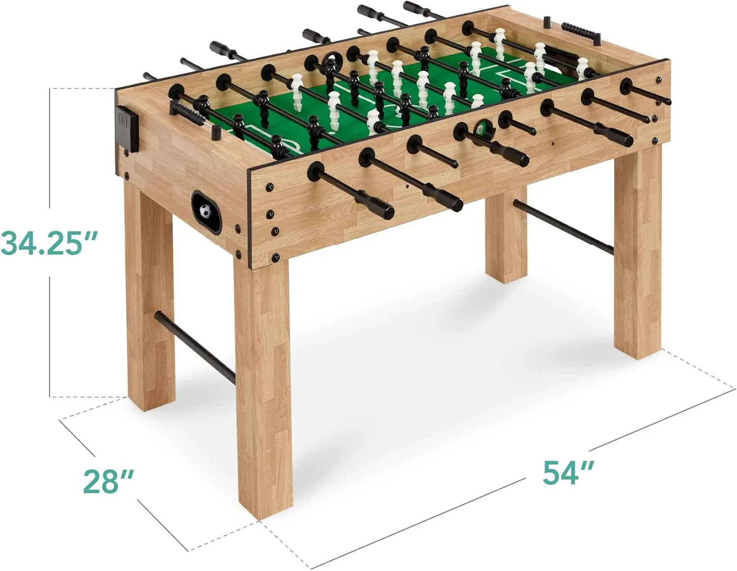 Foosball Table 54 Inch Regulation Size, Wood Frame, Chrome Steel Rods, 2 Balls and 2 Cup Holders for Home and Game Room - View 8