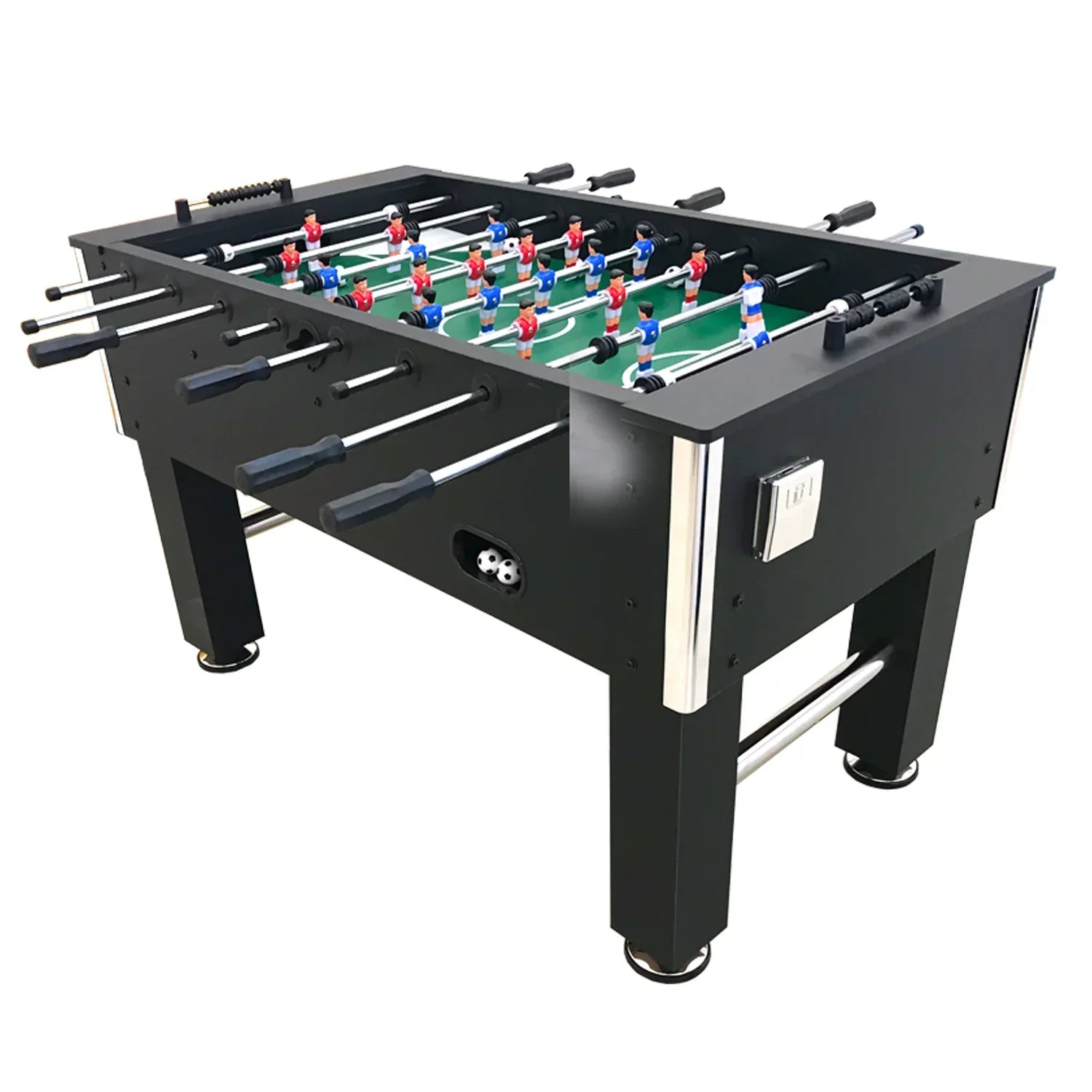 Foosball Table 55 Inch Full Size Soccer Game Table for Adults, Home and Office, Black Chrome, 50KG, ABS Players, 2 Balls Included - View 2