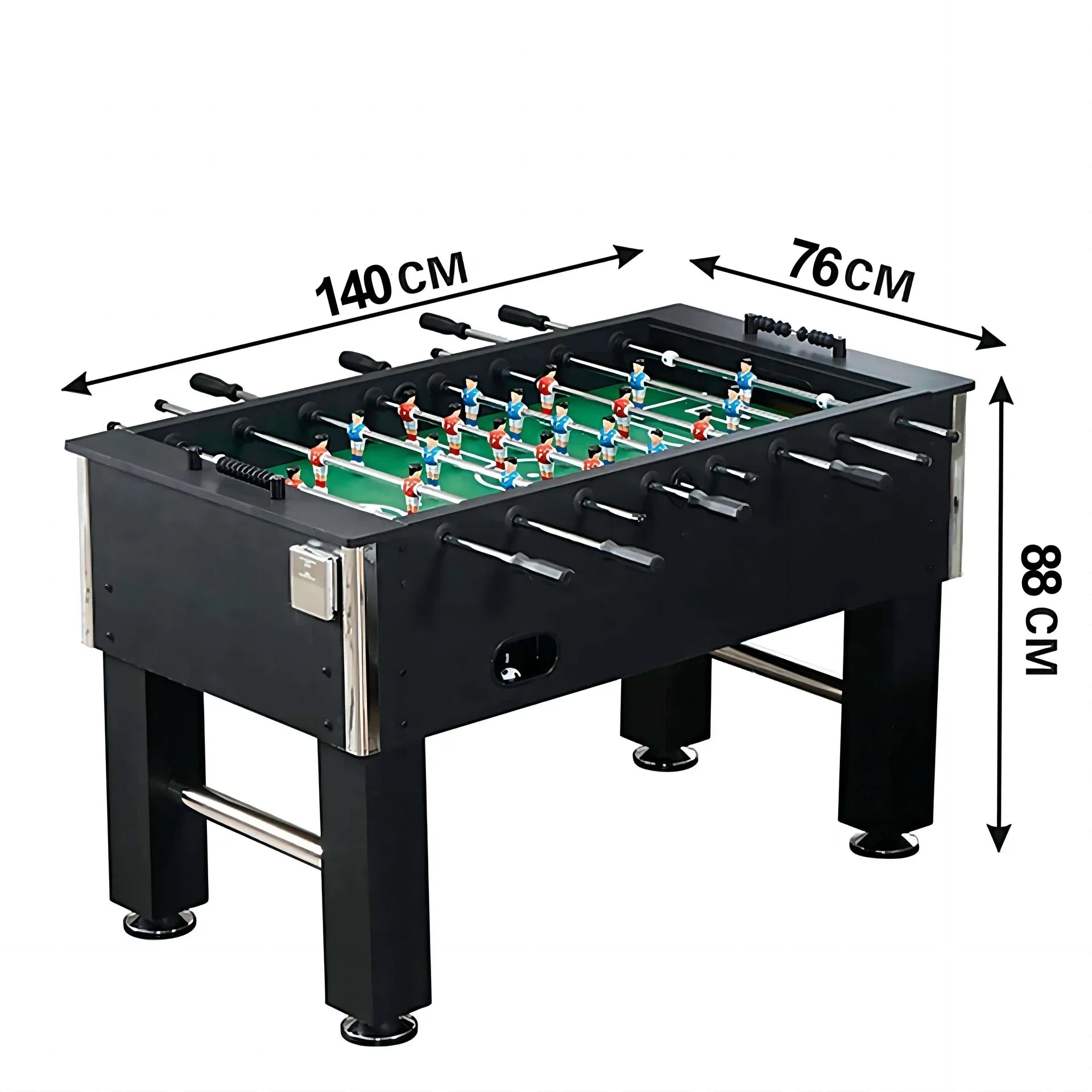 Foosball Table 55 Inch Full Size Soccer Game Table for Adults, Home and Office, Black Chrome, 50KG, ABS Players, 2 Balls Included - View 9