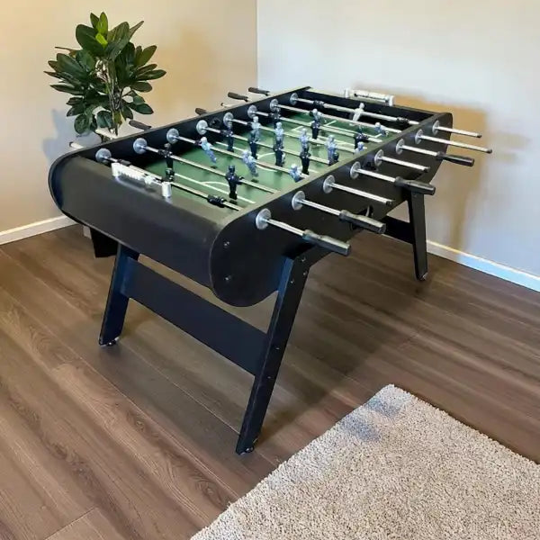 Foosball Table Azteca Black Chrome MDF 45KG 10mm Rods Cup Holders Anti-Slip Handles Adjustable Feet 2 Balls - View 2
