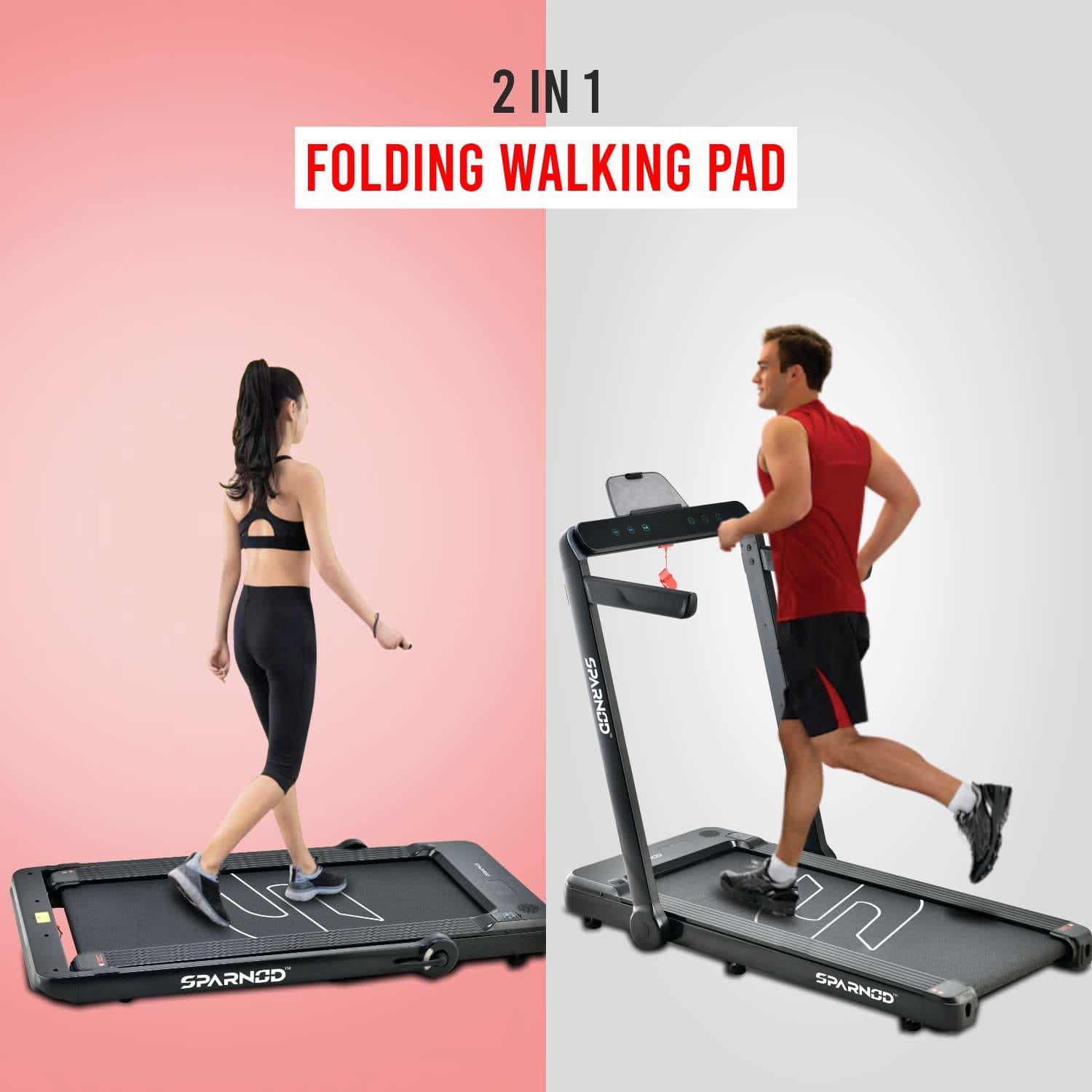 Home Treadmill STH-3060 4HP DC Motor, 2-in-1 Foldable Walking Pad, 0.8-12km/h, Bluetooth, LED Display, 110KG, Pre-Installed - View 2