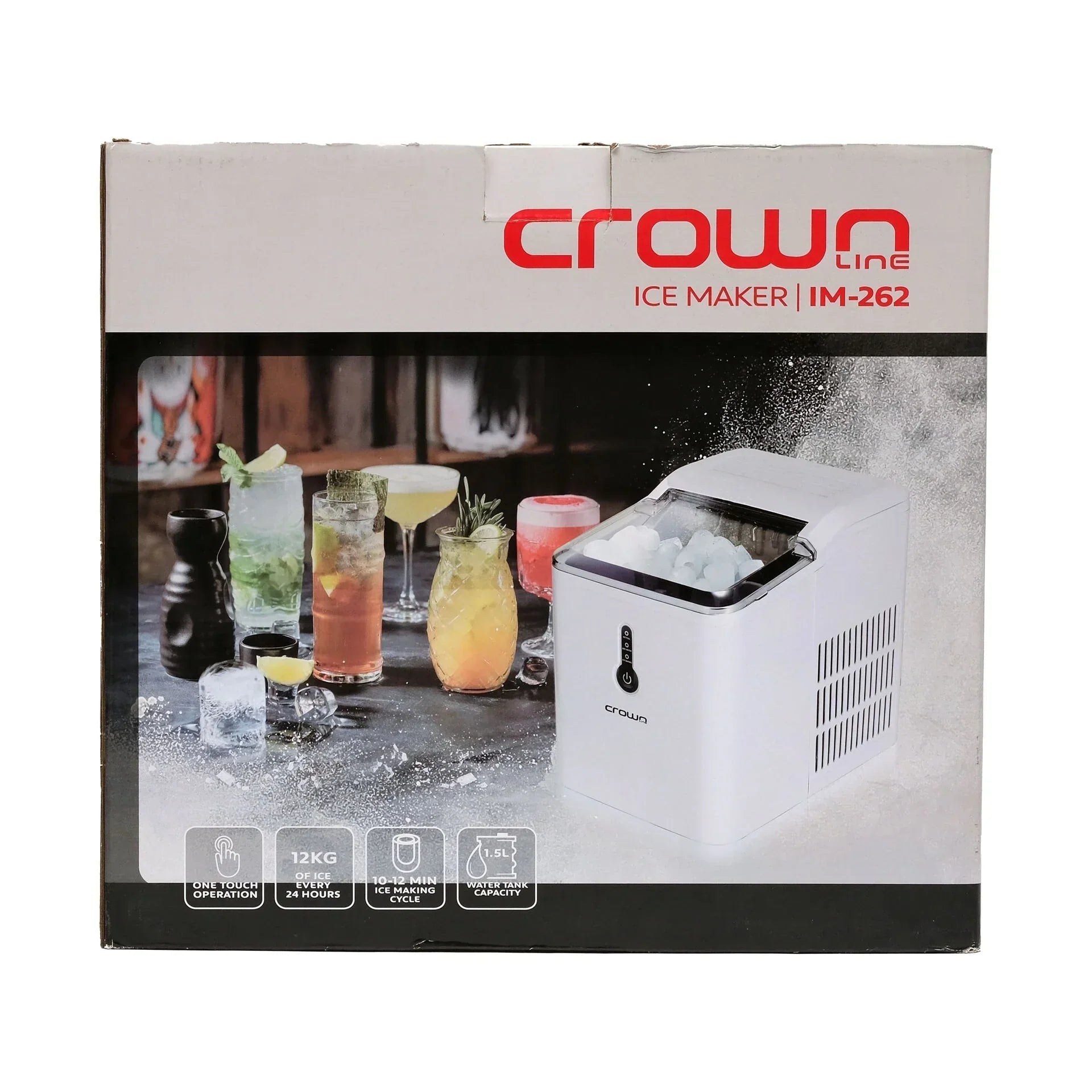 Ice Maker Counter Top 1.5L Water Tank, 600g Storage, 120W, Fluorine-Free, White - View 3