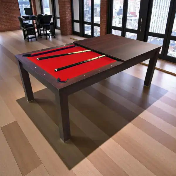 Pool Dining Table 7FT 2-in-1 Billiards and Dining Conversion MDF 145kg Retractable Pockets Full Accessories Home - View 12