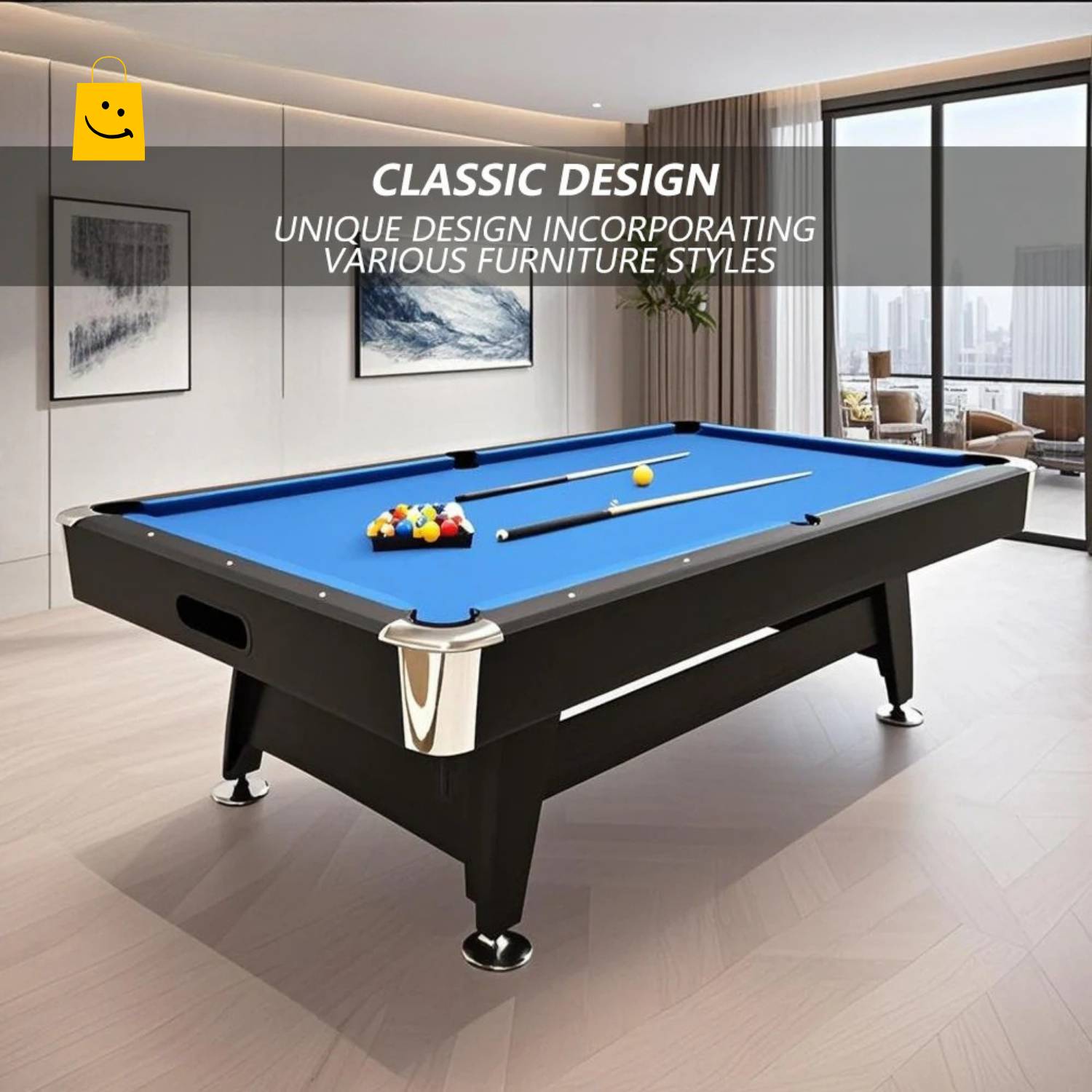 Pool Table 6FT 3 in 1 by UAE Stall - 1 Inch MDF, K66 Cushion, Scratch Resistant, Converts to Table Tennis, Instant Setup - View 2