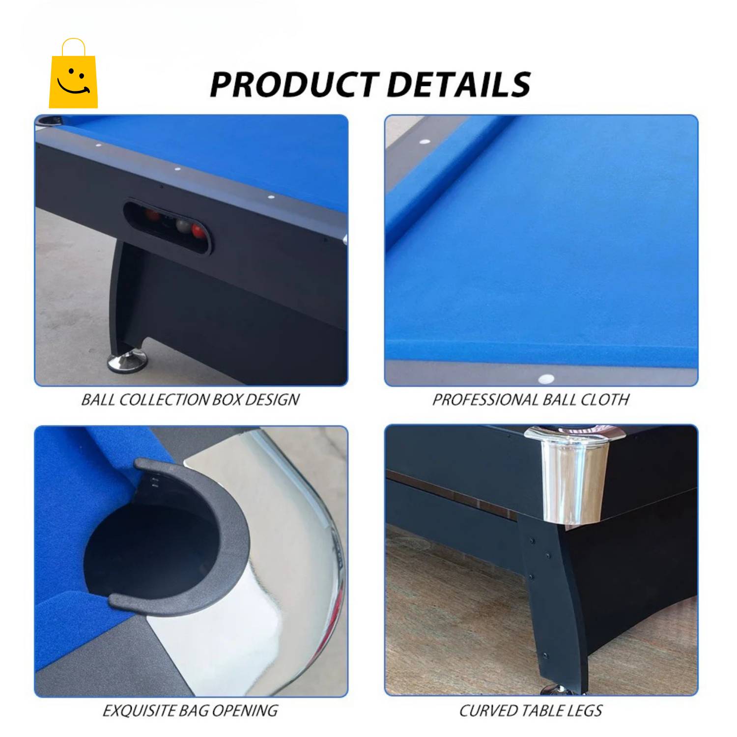 Pool Table 6FT 3 in 1 by UAE Stall - 1 Inch MDF, K66 Cushion, Scratch Resistant, Converts to Table Tennis, Instant Setup - View 3