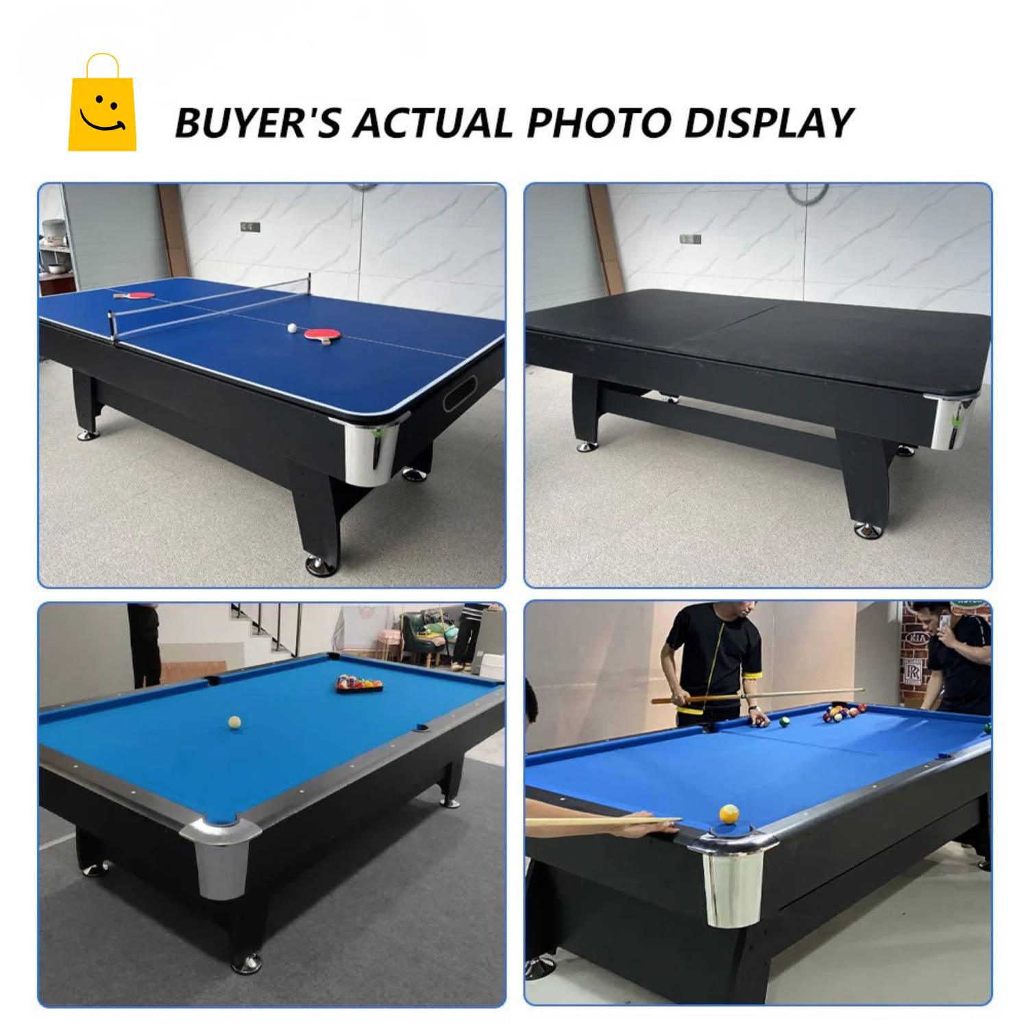 Pool Table 6FT 3 in 1 by UAE Stall - 1 Inch MDF, K66 Cushion, Scratch Resistant, Converts to Table Tennis, Instant Setup - View 6