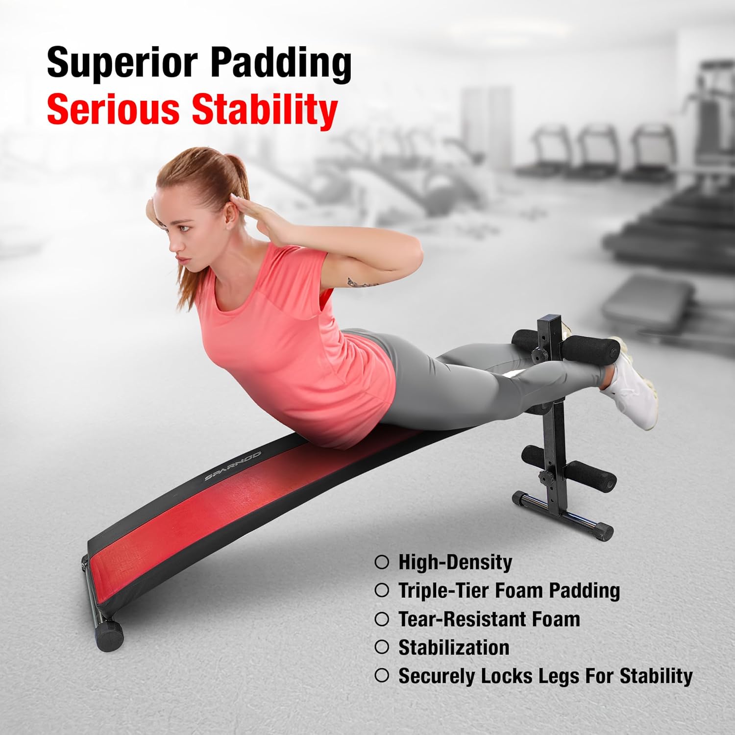 Sit Up Bench | Foldable Adjustable Ab Bench | 4 Positions | PU Padded | Anti-Slip | Home Gym Core Trainer - View 2