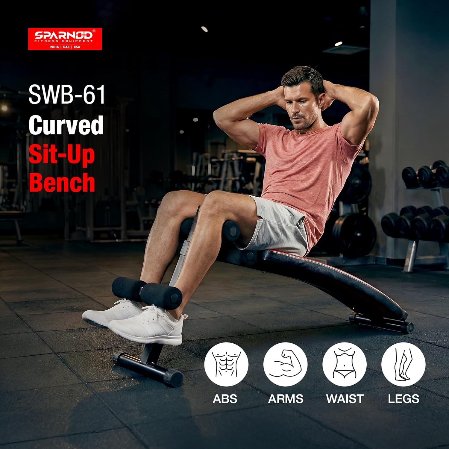 Sit Up Bench | Foldable Adjustable Ab Bench | 4 Positions | PU Padded | Anti-Slip | Home Gym Core Trainer - View 6
