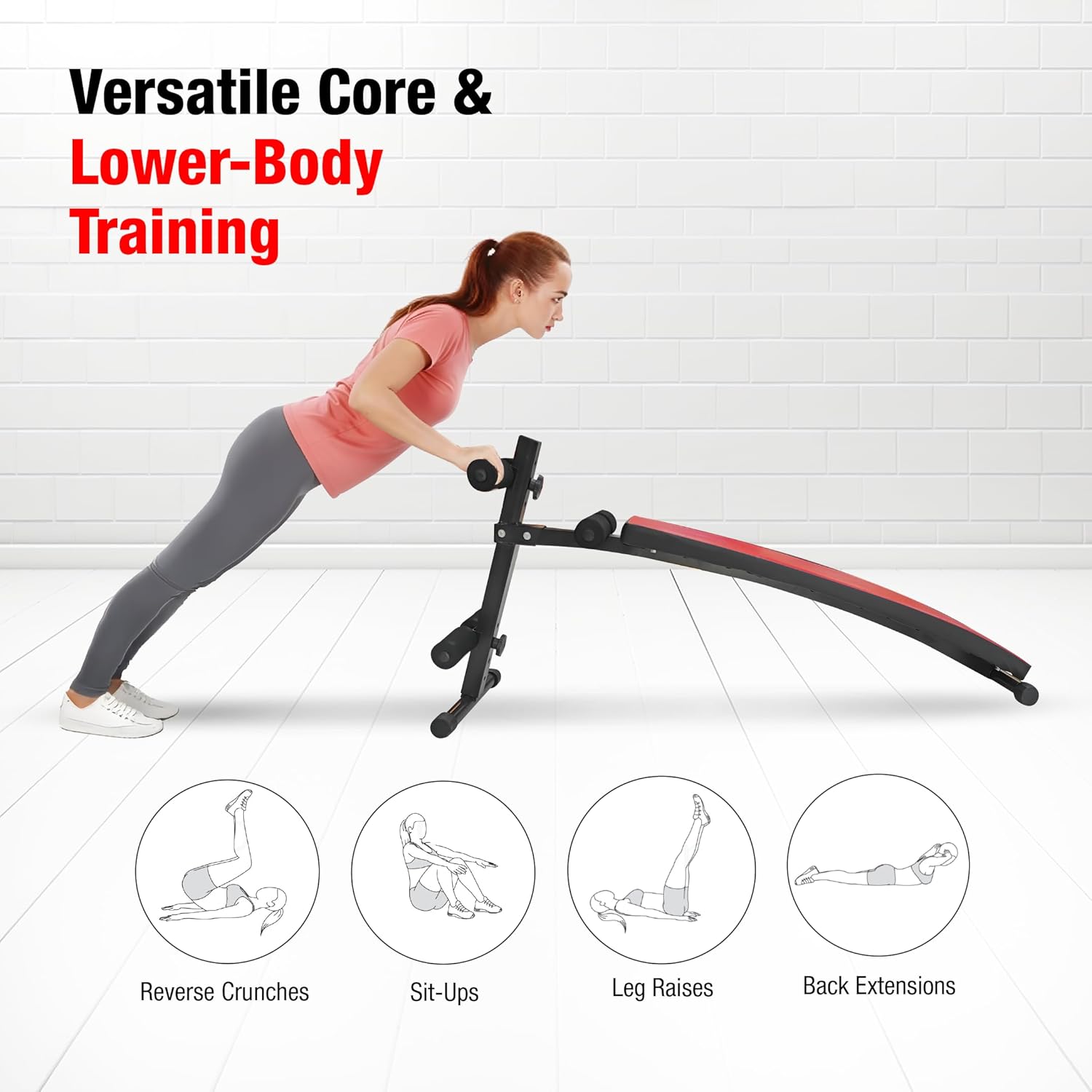 Sit Up Bench | Foldable Adjustable Ab Bench | 4 Positions | PU Padded | Anti-Slip | Home Gym Core Trainer - View 7