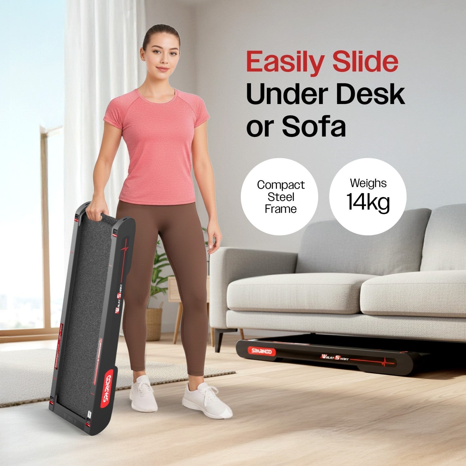 Treadmill WalkyShaky 2.0 PRO 3HP Servo Motor 0.3-6KM/H 150KG 10% Incline 420x1050mm Surface Remote Control No Assembly - View 8