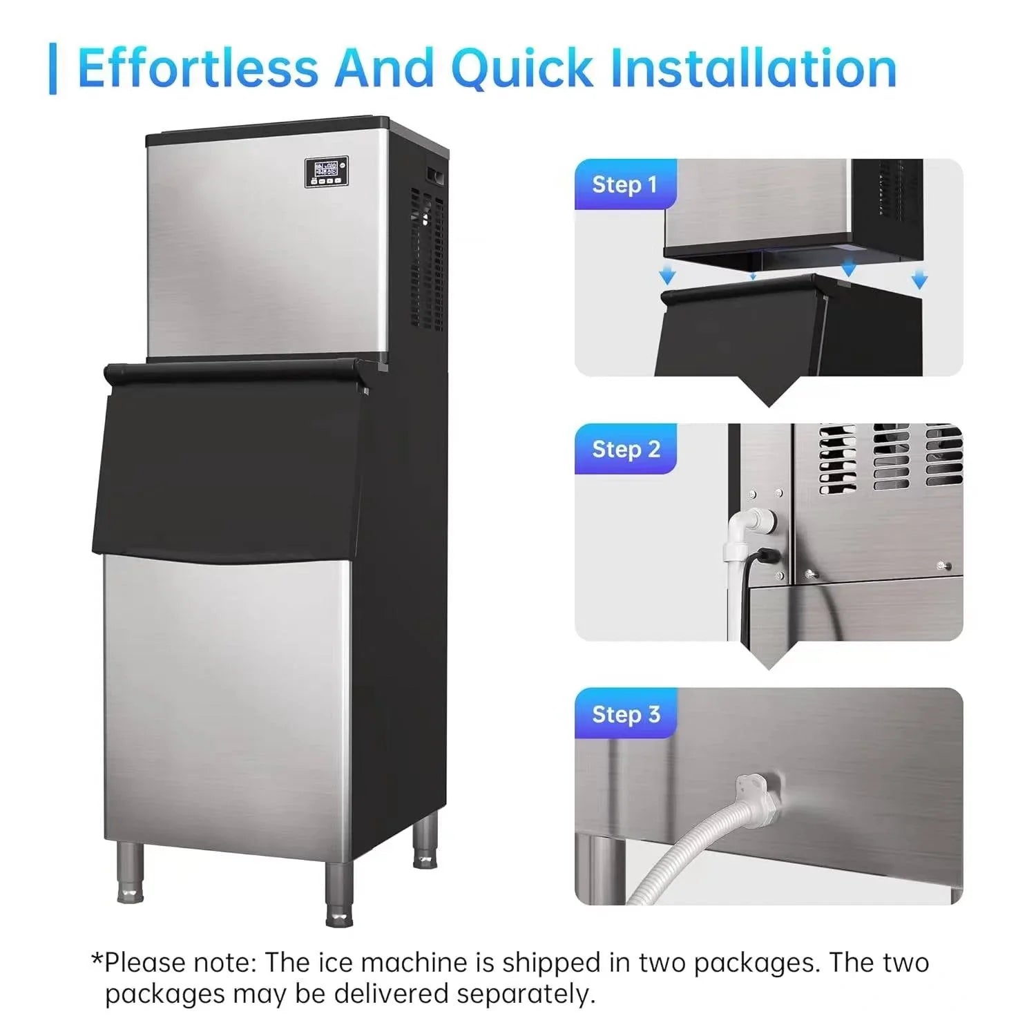 Wellcome split large commercial ice machine with daily output of 250/300 kg milk tea shop restaurant hotel ice machine