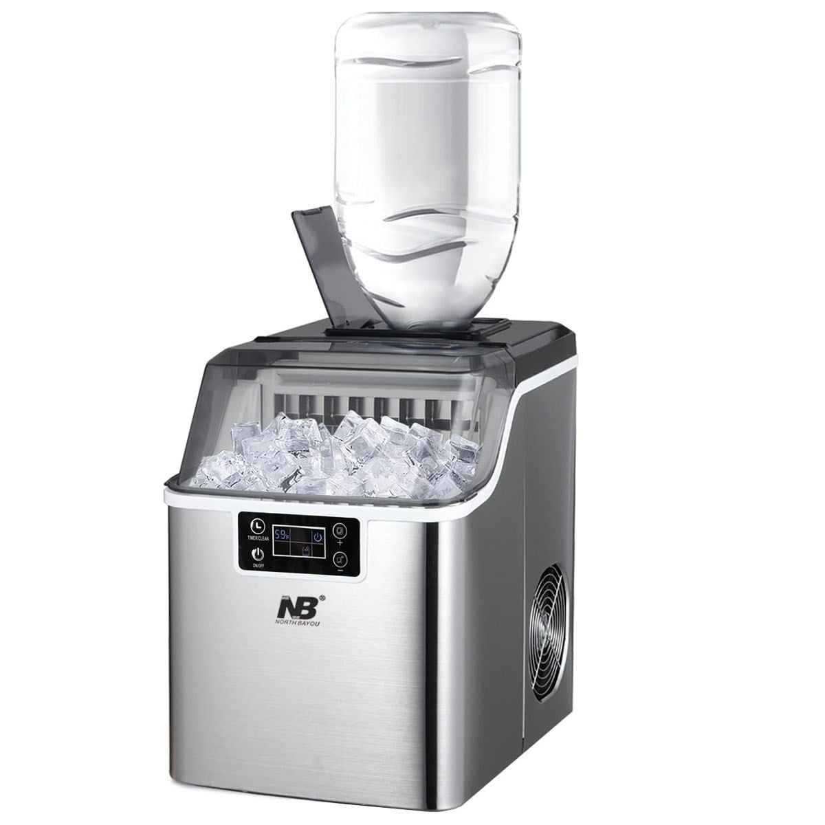 NB Stainless Steel Countertop Ice Maker with Self-Cleaning