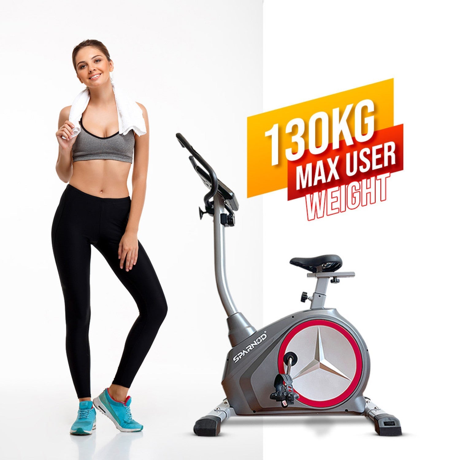 Upright Bike 9KG Flywheel 8-Level Magnetic Resistance 130KG Capacity Digital Monitor Home Gym Indoor Cycling Bike - View 4