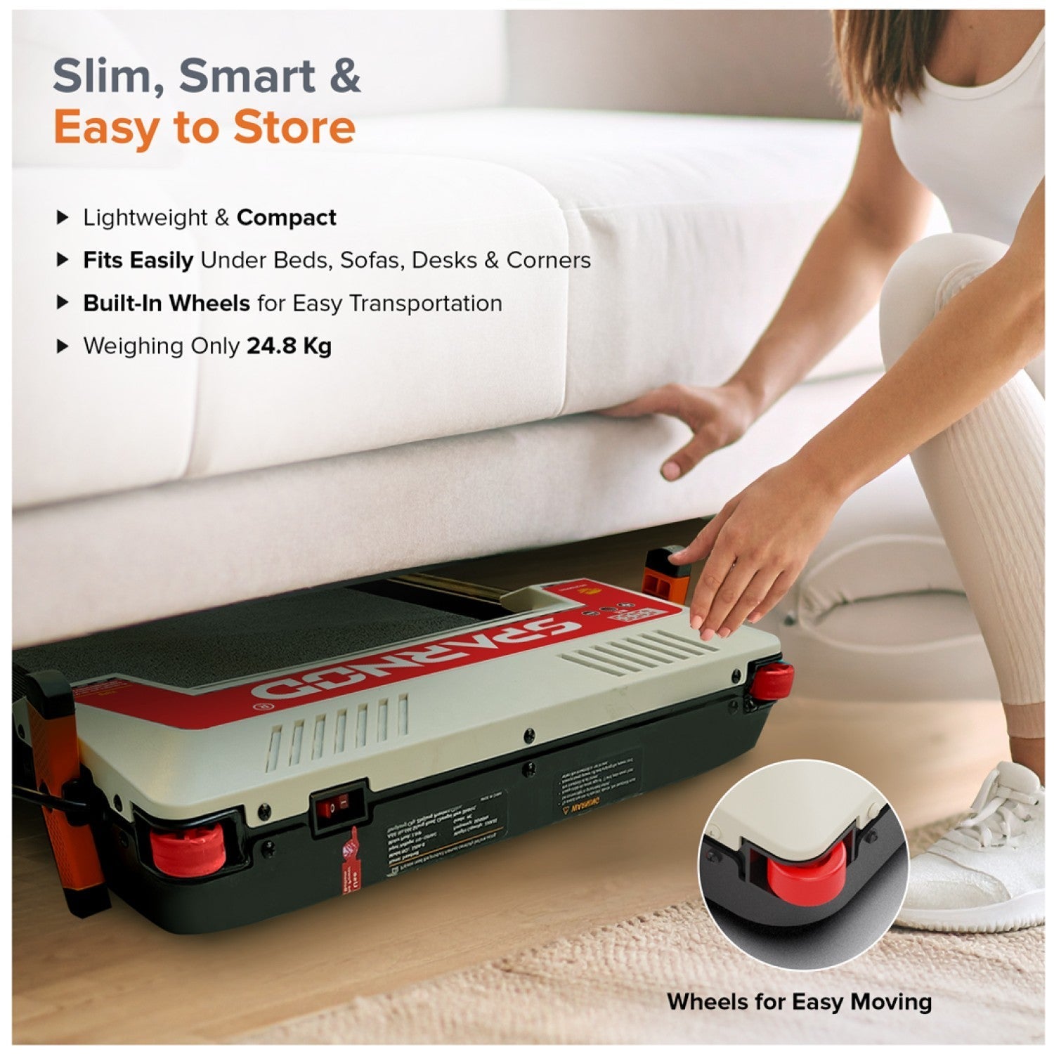 Walking Pad Treadmill STH-3007 3-in-1 Double Sided, 2.5HP, 1-12km/h, Acupressure Massage, Foldable, LED Display, 120KG Capacity - View 11