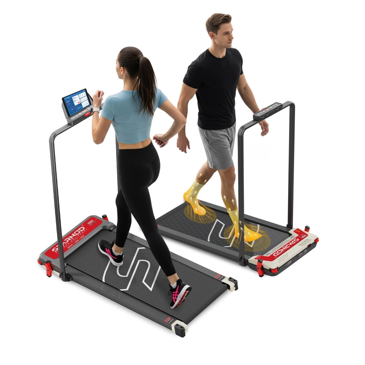 Walking Pad Treadmill STH-3007 3-in-1 Double Sided, 2.5HP, 1-12km/h, Acupressure Massage, Foldable, LED Display, 120KG Capacity - View 2