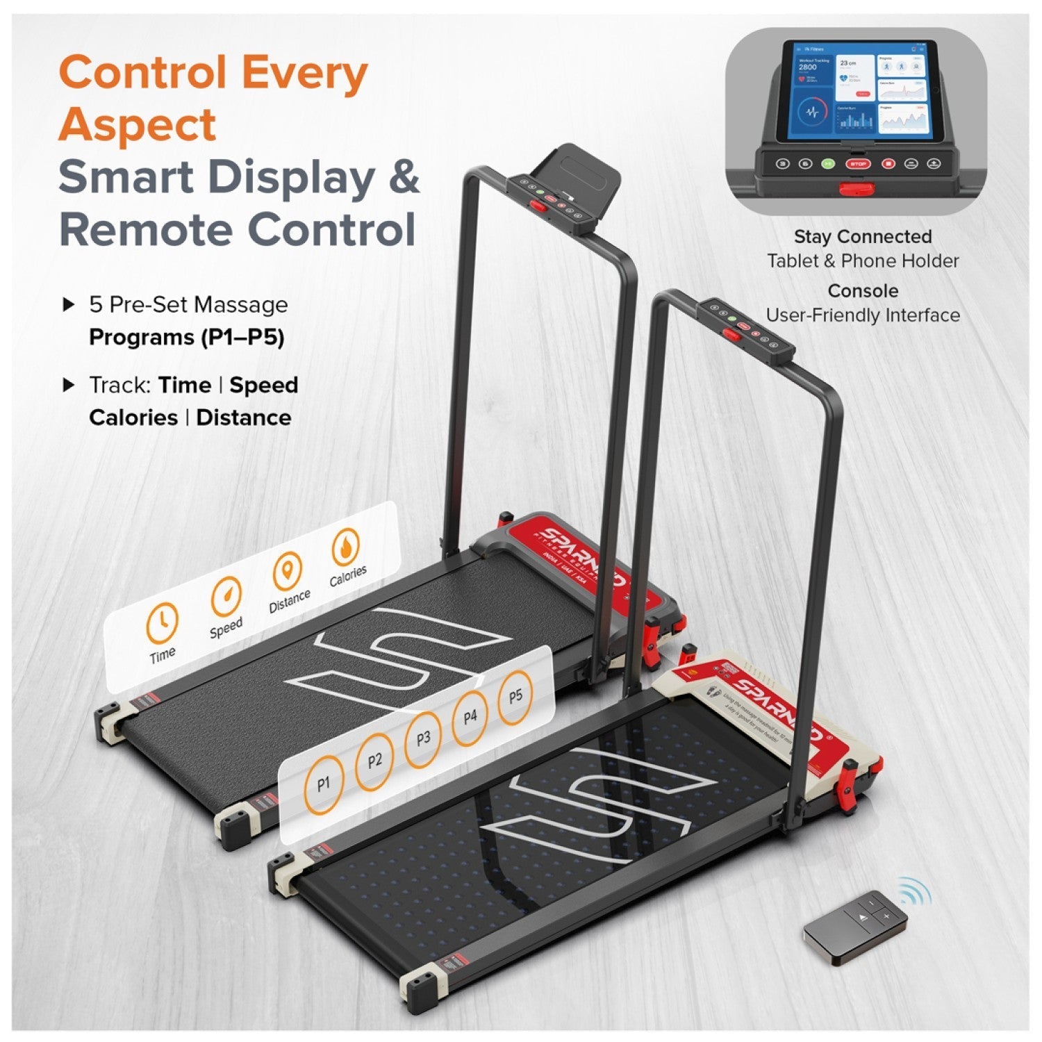 Walking Pad Treadmill STH-3007 3-in-1 Double Sided, 2.5HP, 1-12km/h, Acupressure Massage, Foldable, LED Display, 120KG Capacity - View 9