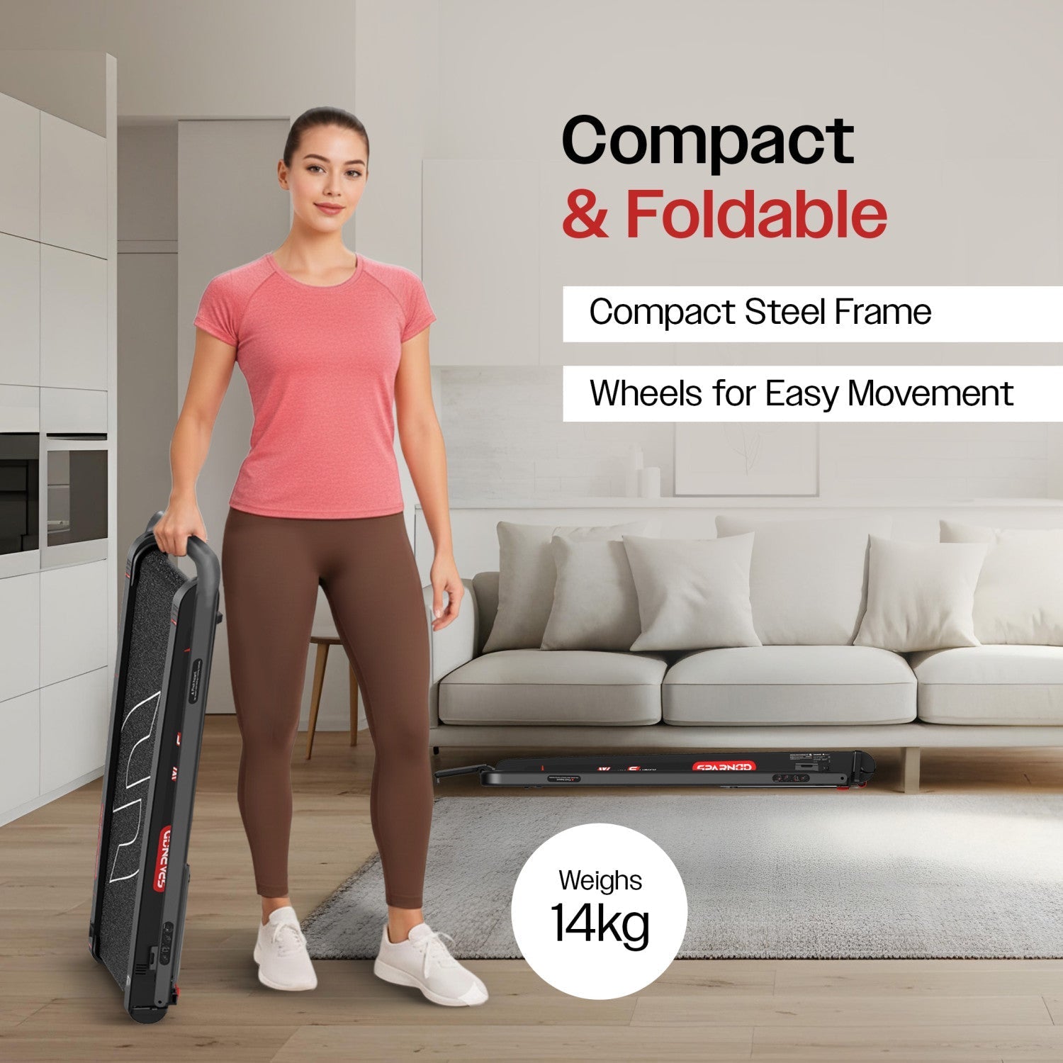 Walking Pad WalkyShaky Plus 3HP Foldable Treadmill 0.3-6KM/H 150KG 4 Vibration Modes Remote Tablet Holder No Assembly - View 9