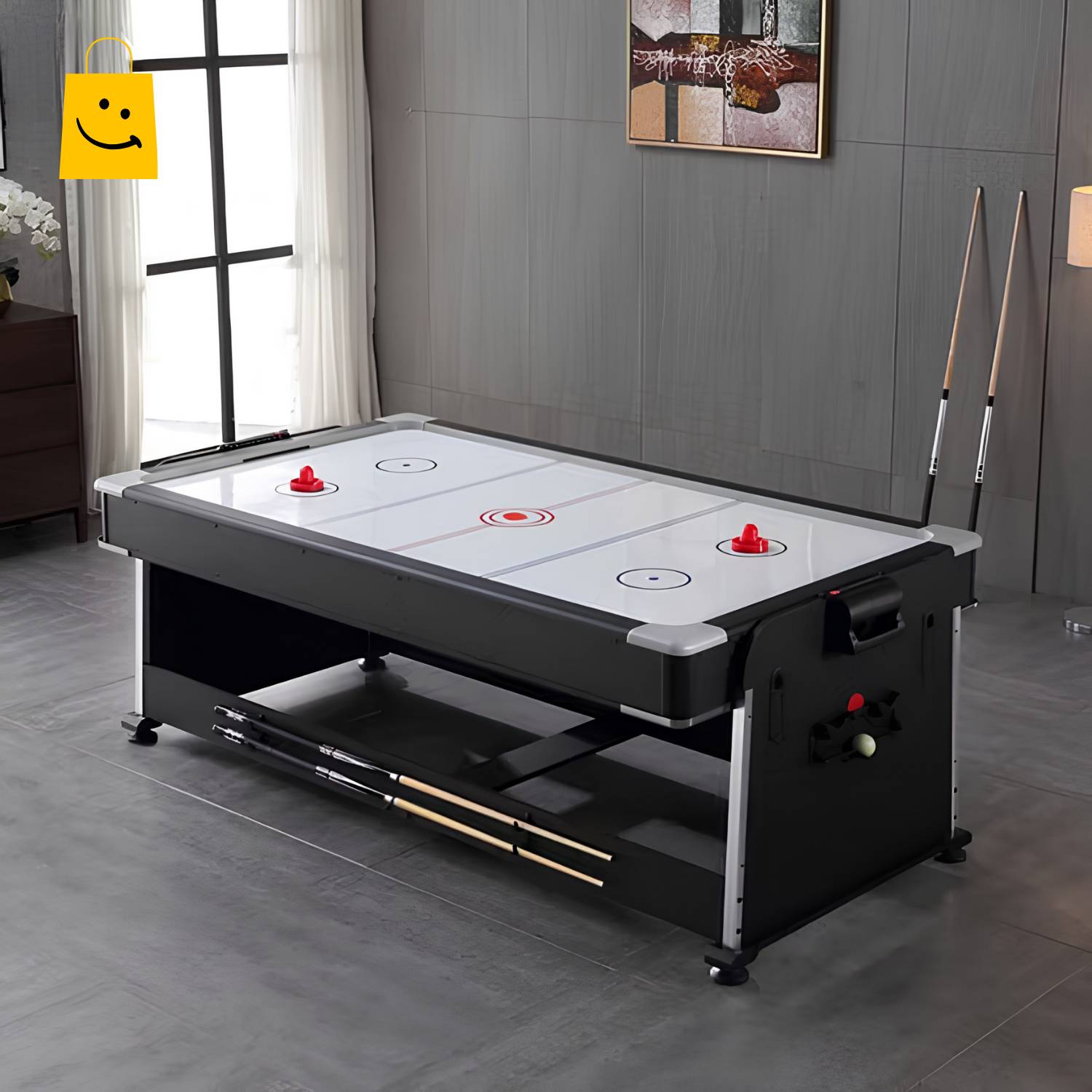 4 in 1 Billiard Pool Table 7ft MDF Multi-Function Indoor Game Table with Wooden Balls and Solid Cues - View 4