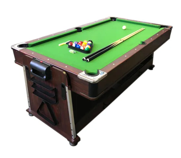 4-in-1 Game Table Matthew 7FT - Pool + Air Hockey + Table Tennis + Dining with Benches, Electric Air Motor, Full Accessories - View 2