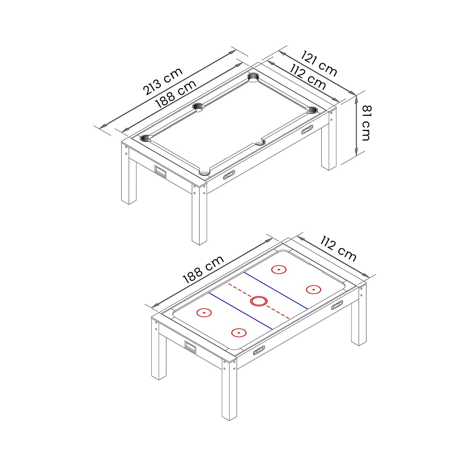 7FT Multi Game Table Strike - Pool, Air Hockey, Table Tennis, Dining, Rotating System, Electric Motor, Full Accessories - View 13