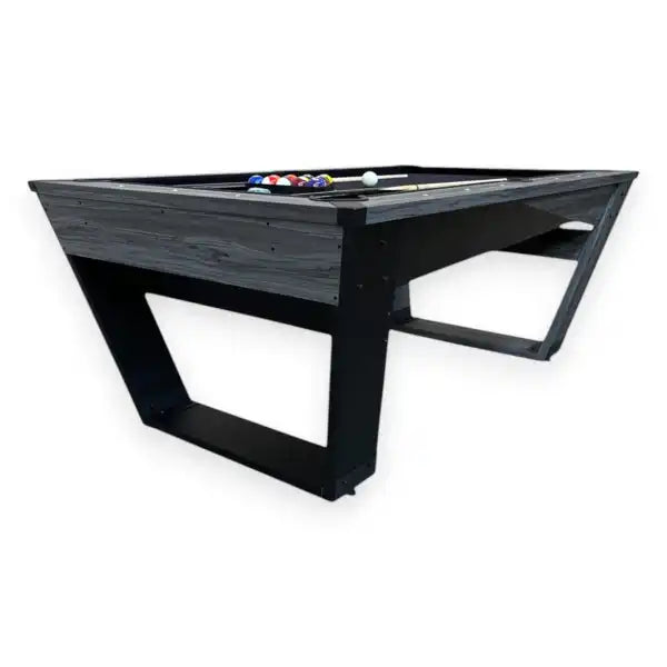 7FT Pool Table Neptune - Black Cloth, Gray Laminate, MDF Frame, 150kg, Height Adjustable Feet, Full Accessories Included - View 5