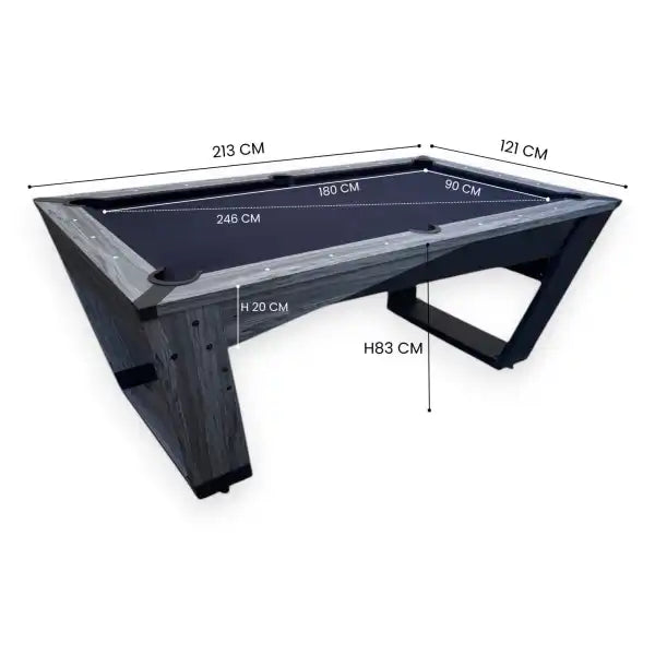 7FT Pool Table Neptune - Black Cloth, Gray Laminate, MDF Frame, 150kg, Height Adjustable Feet, Full Accessories Included - View 8