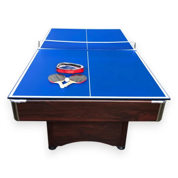 7FT Pool Table Sirio 2-in-1 Dark Brown Green Cloth 145KG Auto Ball Return Table Tennis Top Full Accessories UAE - View 5