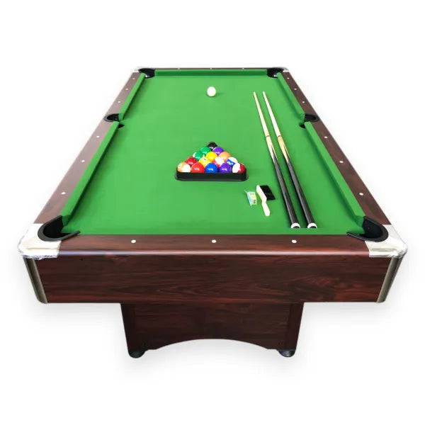 7FT Pool Table Sirio 2-in-1 Dark Brown Green Cloth 145KG Auto Ball Return Table Tennis Top Full Accessories UAE - View 6