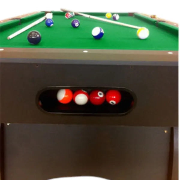 7FT Pool Table Sirio 2-in-1 Dark Brown Green Cloth 145KG Auto Ball Return Table Tennis Top Full Accessories UAE - View 7