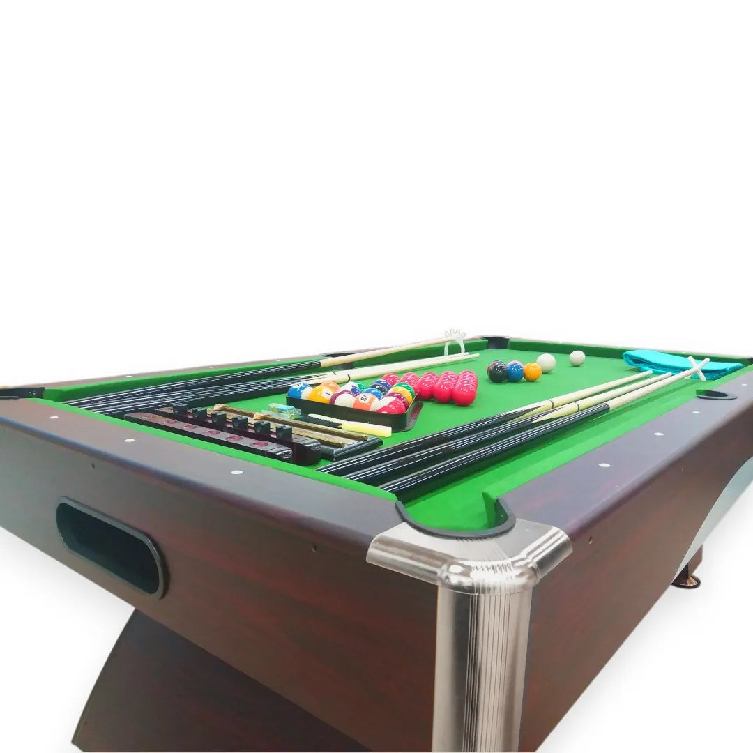 Billiard Table ANNIBALE 7FT Green Cloth Chrome Accents Auto Ball Return 145kg Full Accessories Home Game Room - View 6
