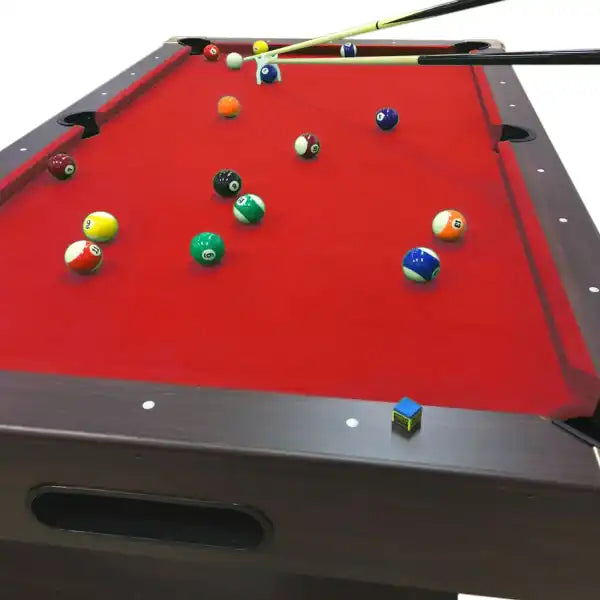 Billiard Table NAPOLEONE 7FT Red Cloth Chrome Accents Auto Ball Return 145kg Full Accessories Home Game Room - View 5