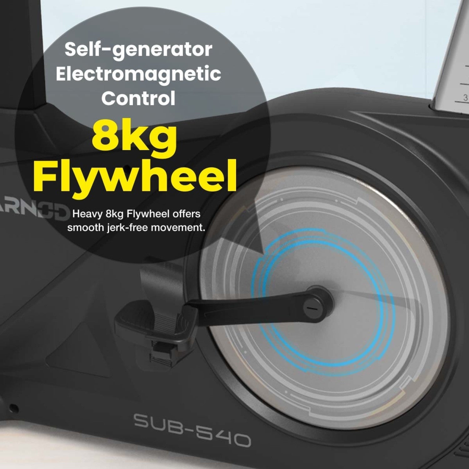 Commercial Upright Bike SUB-540 Self-Generator Electromagnetic 24 Resistance Levels 150KG 7" LCD 12 Programs Built-In Speakers USB - View 7