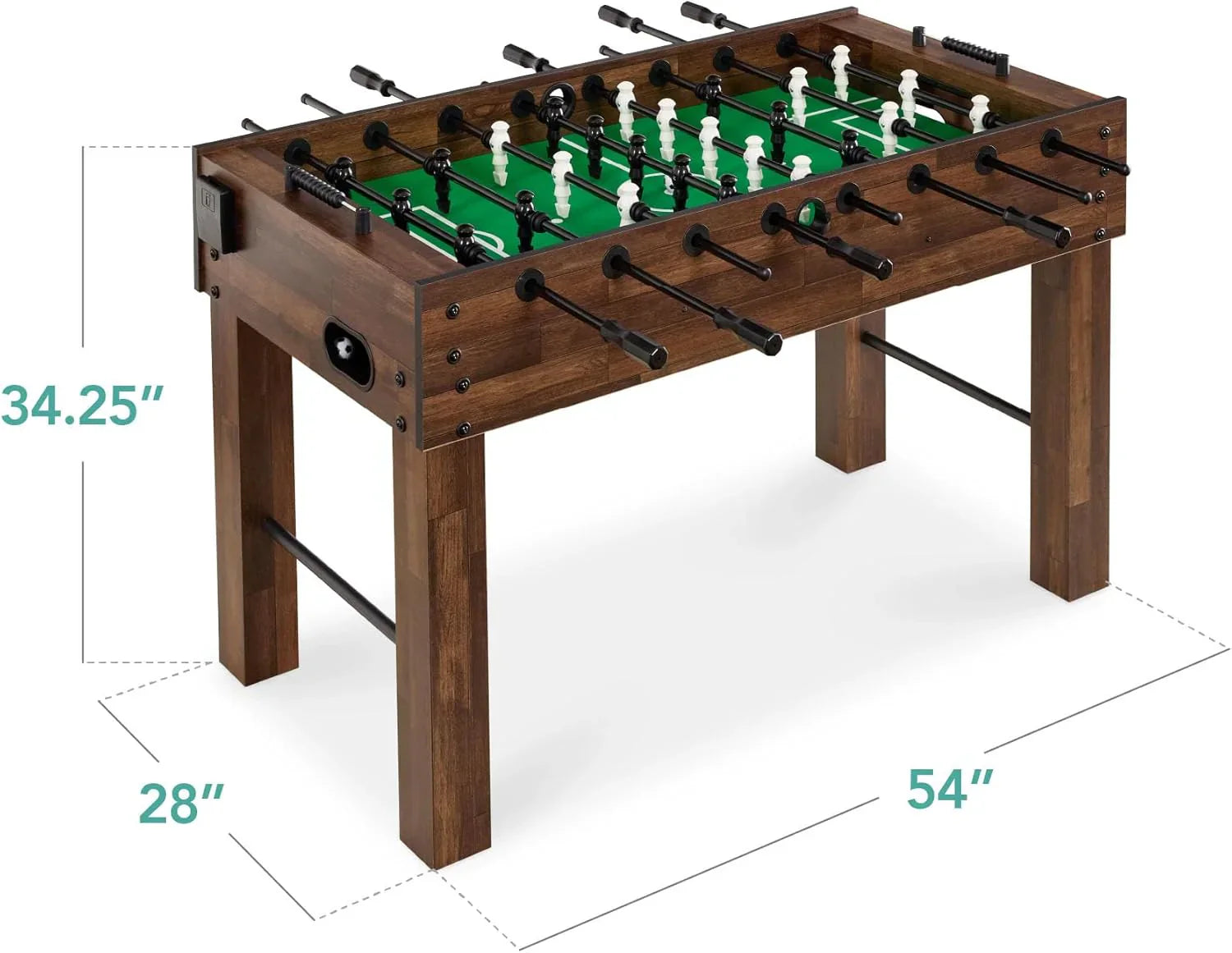 Foosball Table 54 Inch Regulation Size, Wood Frame, Chrome Steel Rods, 2 Balls and 2 Cup Holders for Home and Game Room - View 4
