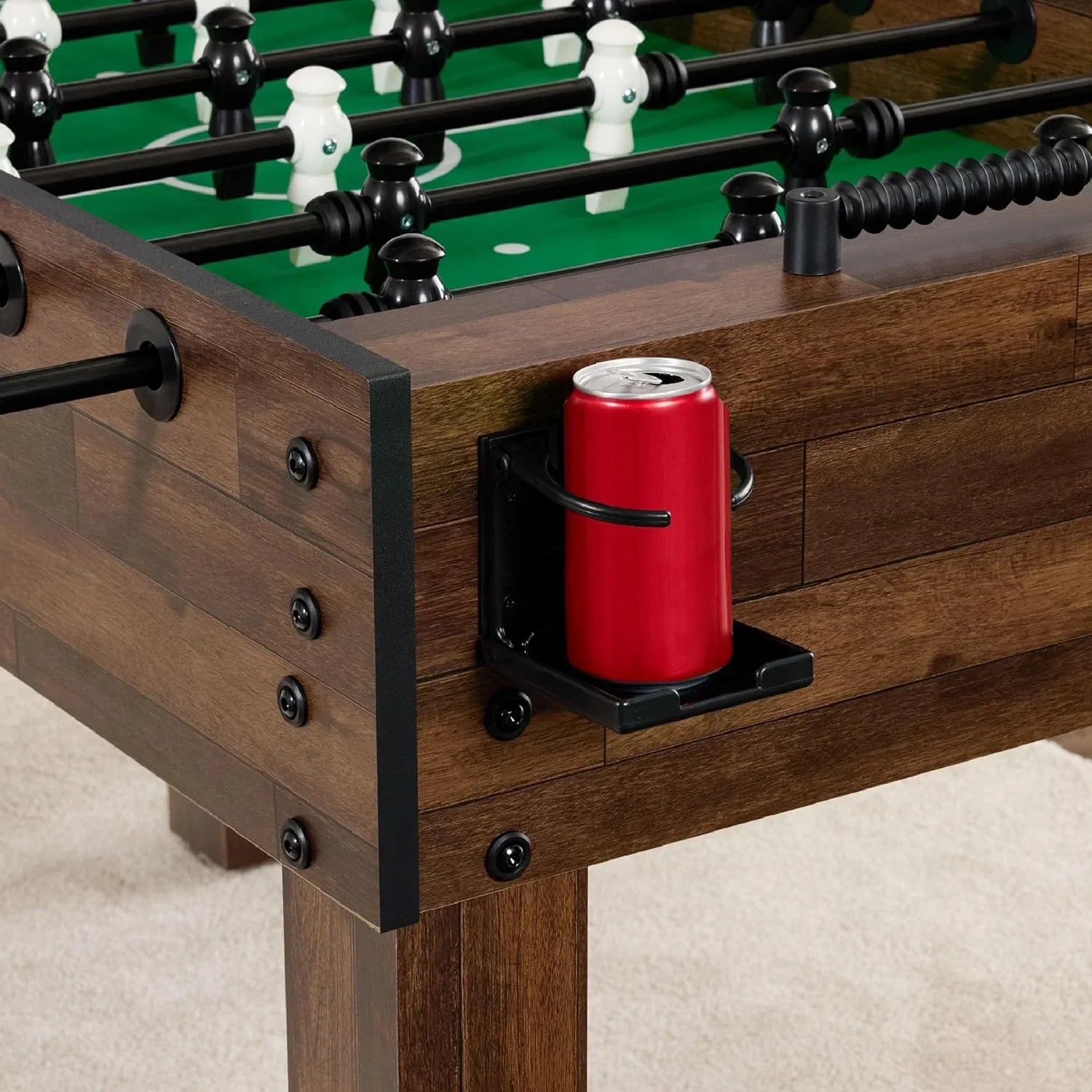 Foosball Table 54 Inch Regulation Size, Wood Frame, Chrome Steel Rods, 2 Balls and 2 Cup Holders for Home and Game Room - View 5
