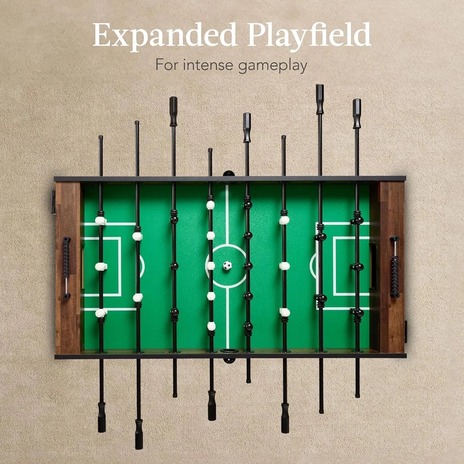 Foosball Table 54 Inch Regulation Size, Wood Frame, Chrome Steel Rods, 2 Balls and 2 Cup Holders for Home and Game Room - View 7