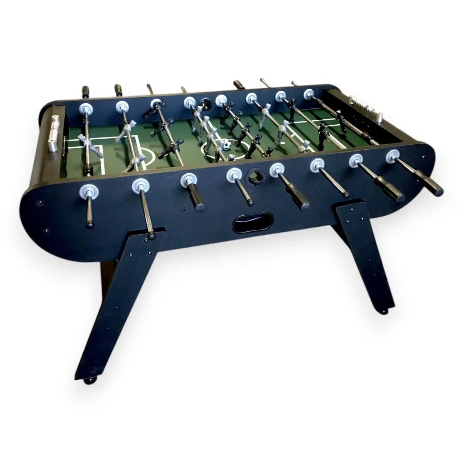 Foosball Table Azteca Black Chrome MDF 45KG 10mm Rods Cup Holders Anti-Slip Handles Adjustable Feet 2 Balls - View 3