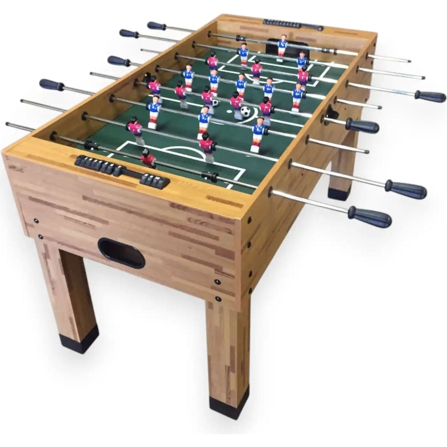 Foosball Table Maracana Wood-Effect MDF 40KG 7mm Steel Rods Anti-Slip Handles Adjustable Feet 2 Balls Included
