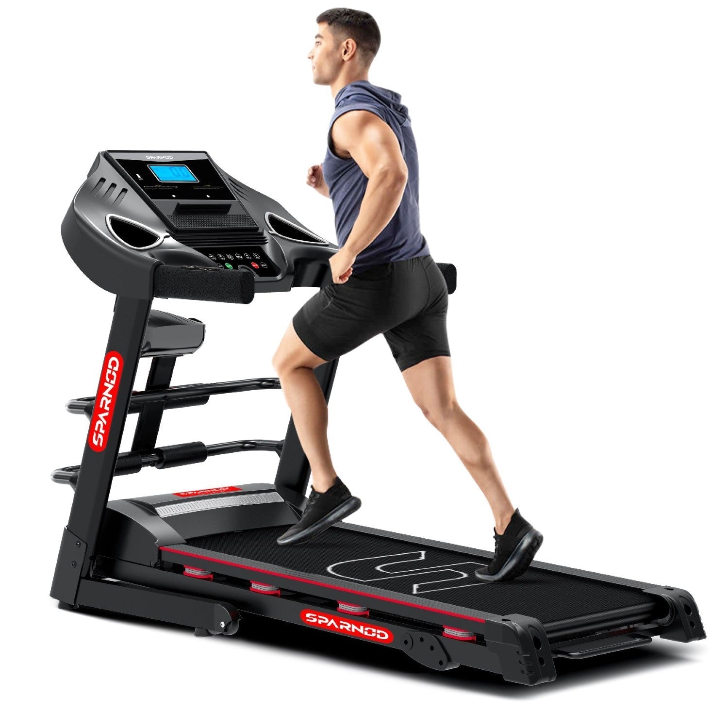 Home Treadmill STH-3500 4HP Peak DC Motor 16 km/h 110kg Hydraulic Foldable Massager Dumbbells Situp Stand LCD Screen - View 2