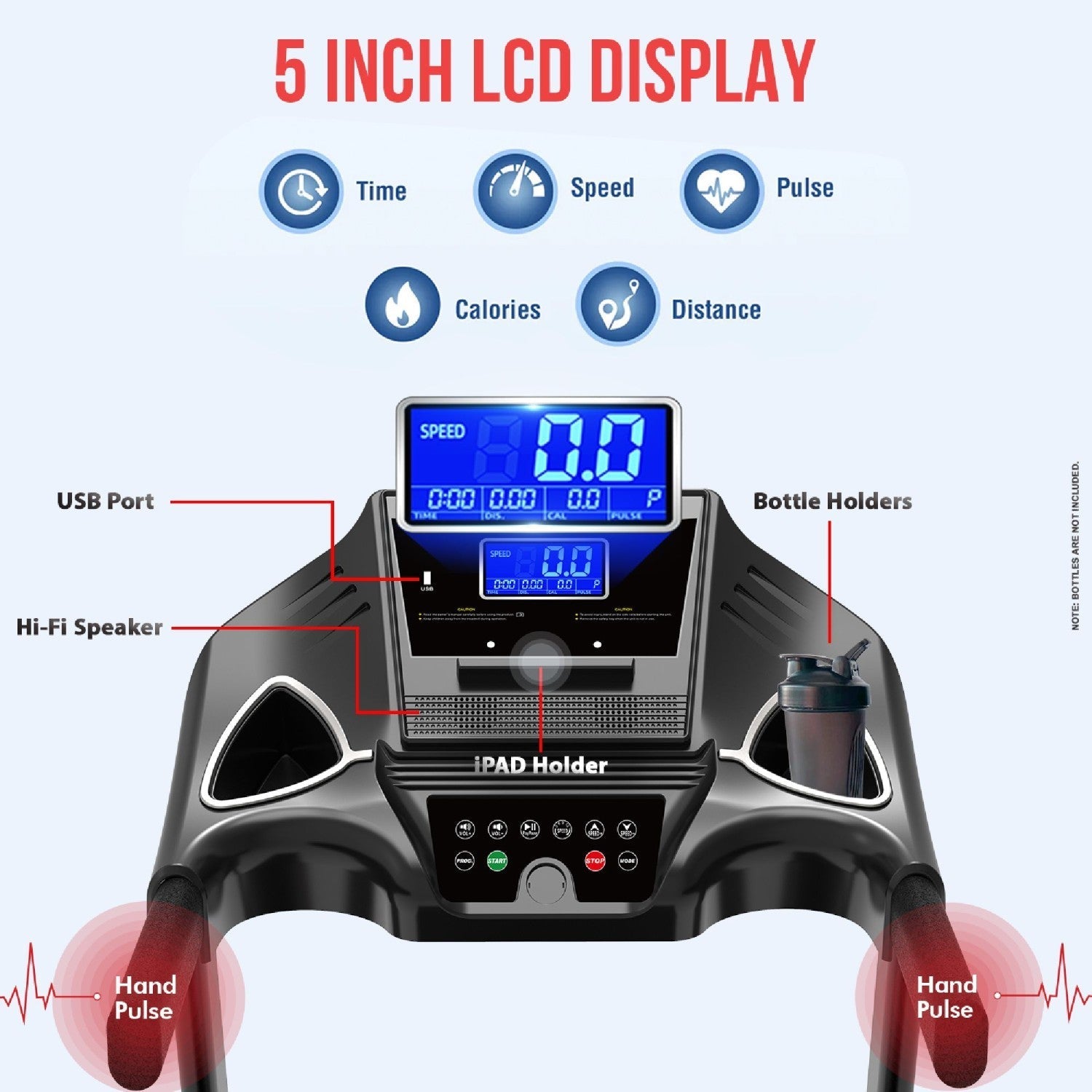 Home Treadmill STH-3500 4HP Peak DC Motor 16 km/h 110kg Hydraulic Foldable Massager Dumbbells Situp Stand LCD Screen - View 4